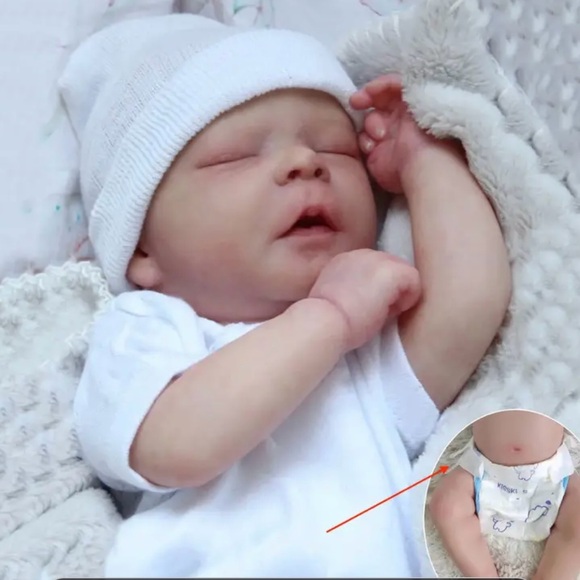 Realistic Baby Doll in White Outfit - Picture 3 of 4